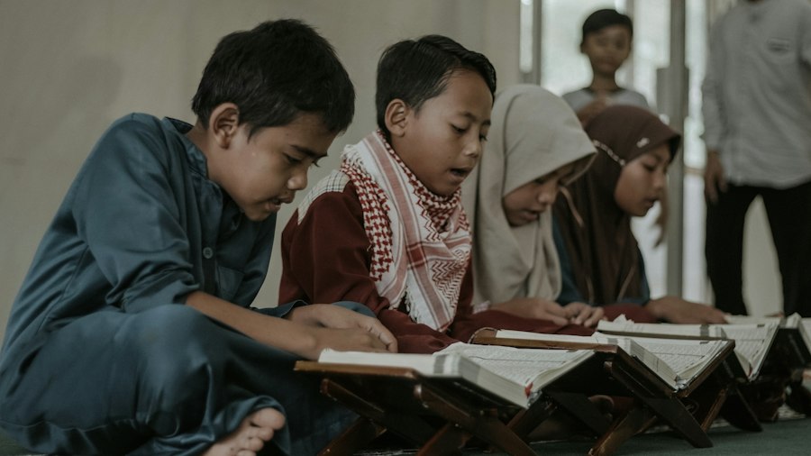 Young students taking part in a guided learning session